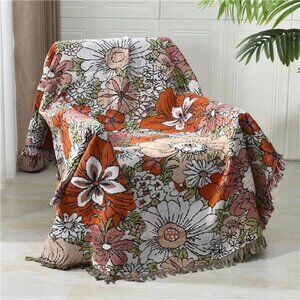 Boho Throw Blanket Reversible CottonTapestry Hippie Room Decor